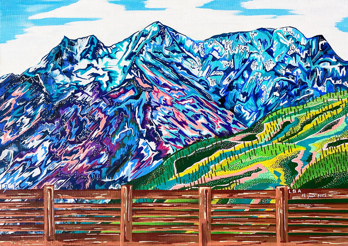 Illustration personnalisée Tdarts créée à partir d'un souvenir de mariage à Saint-Gervais