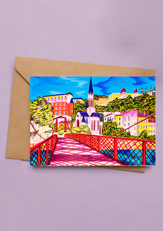 Carte Postale - La passerelle rouge