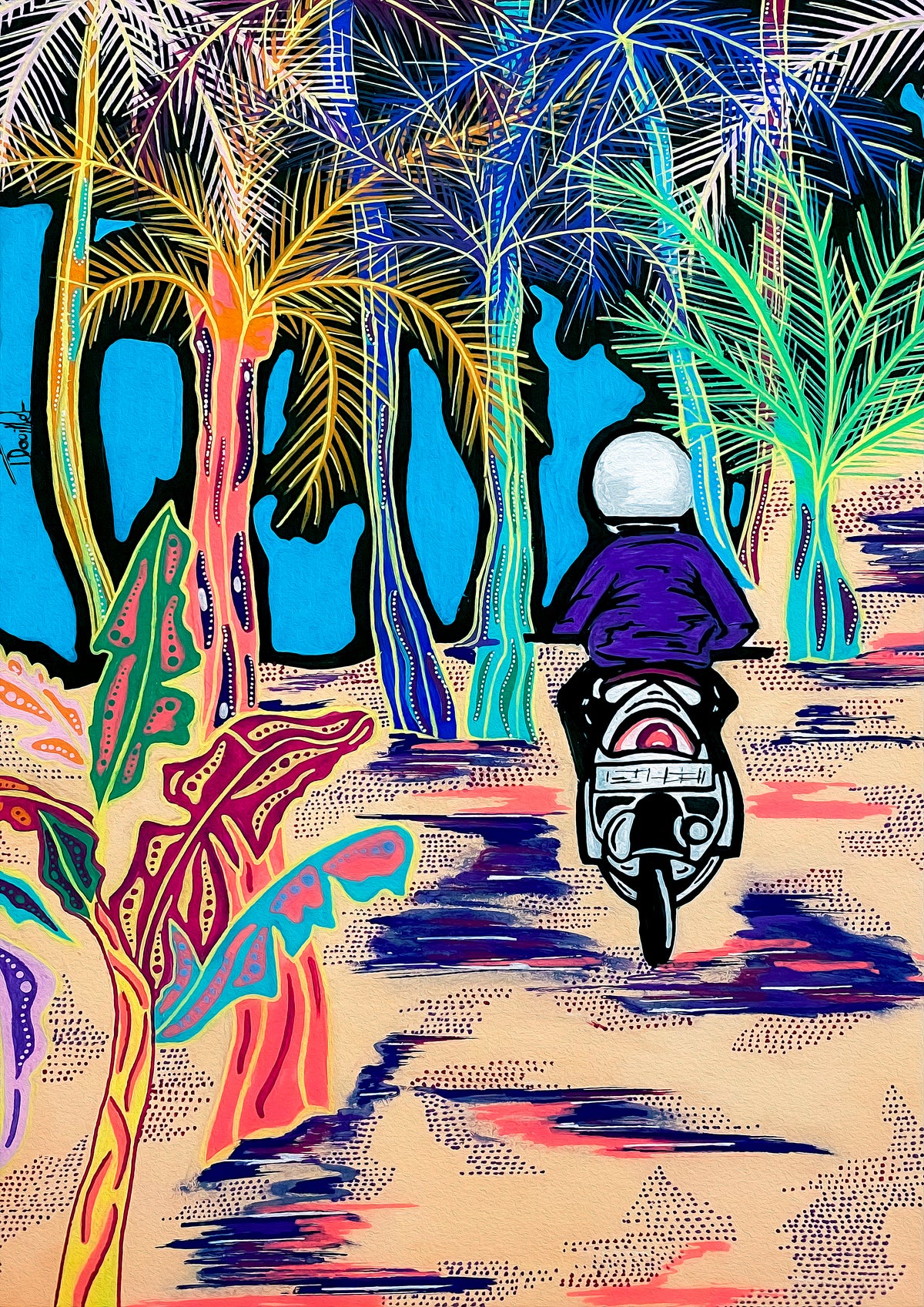 Tirage d'art - Balade en scooter