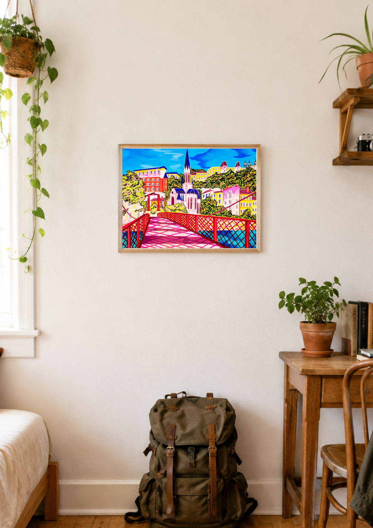 Tirage d'art - La passerelle rouge