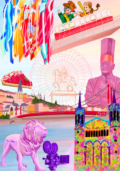 Tirage d'art - Patchwork de Lyon