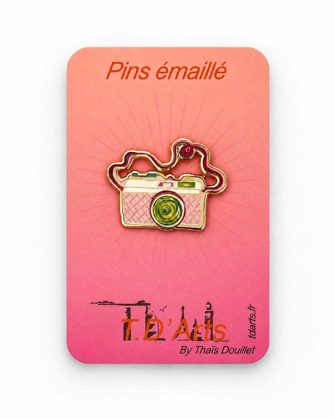 Pins Appareil Photo TDArts sur cartonnette