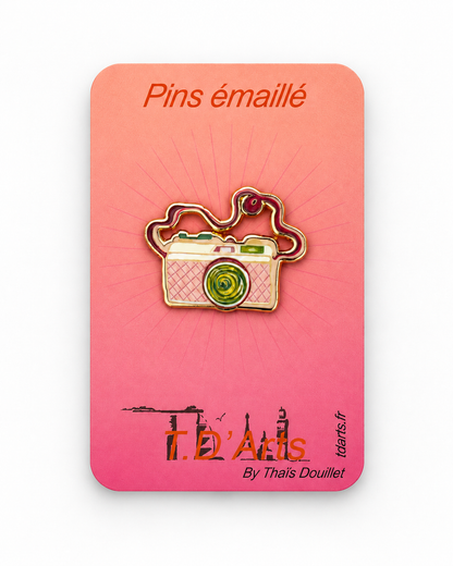 Pins Appareil Photo TDArts sur cartonnette