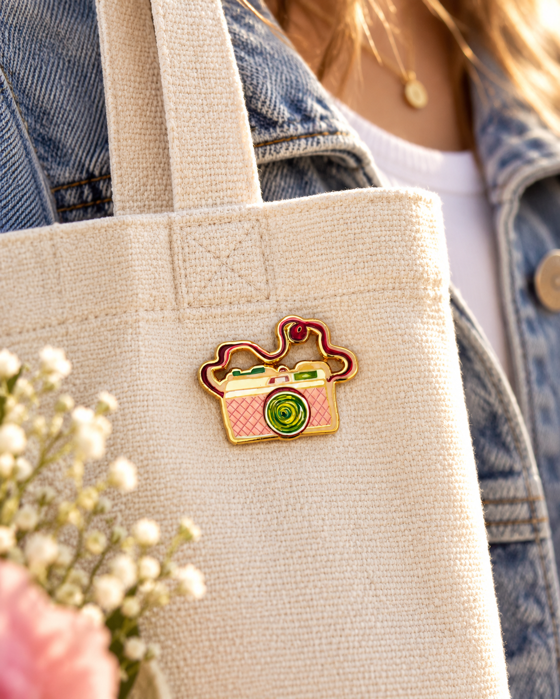 Pins Appareil Photo TDArts en gros plan