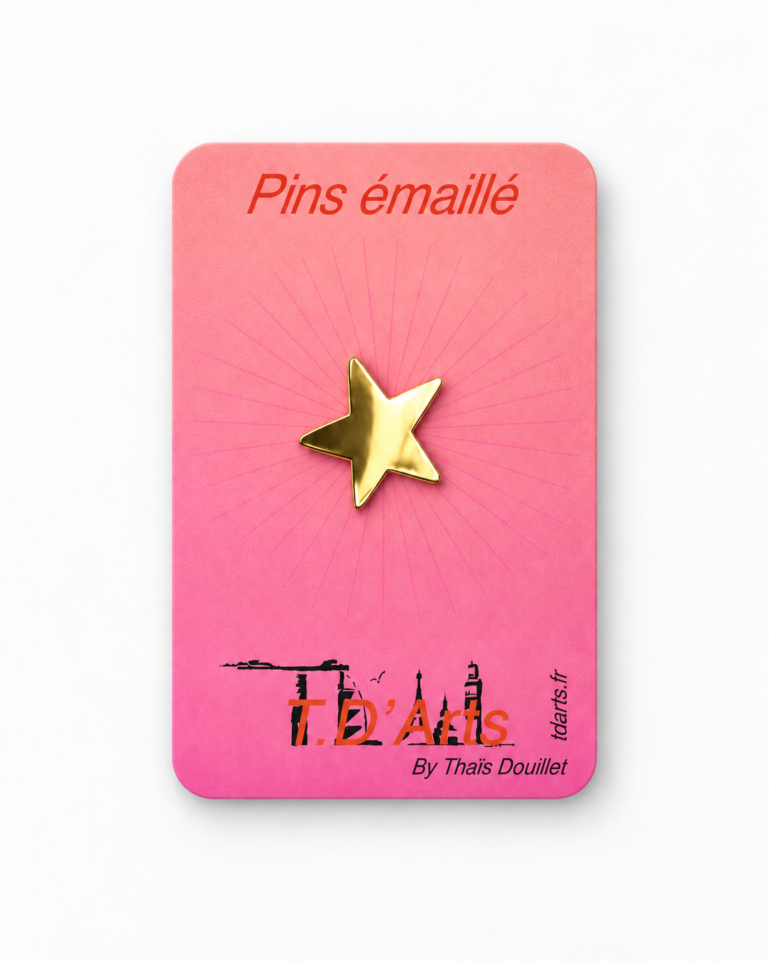 Pins Étoile TDArts sur cartonnette