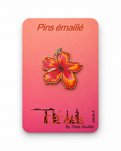 Pins Hibiscus TDArts sur cartonnette