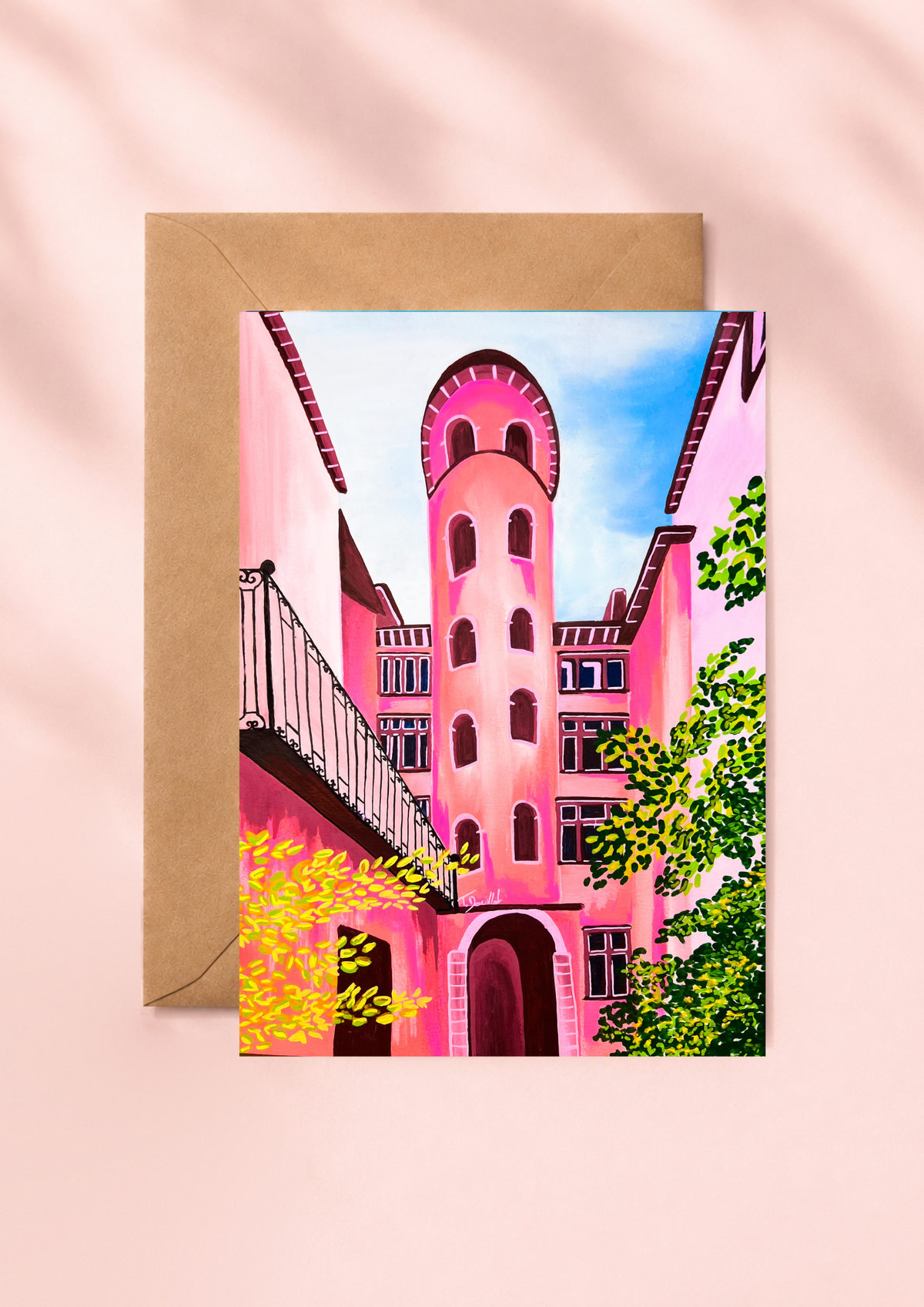 Carte Postale - La Tour Rose